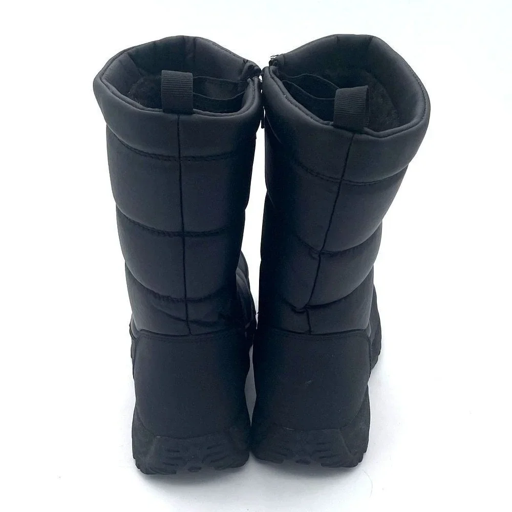 Magellan Black Snow Boot Unisex Faux Fur Lined Sherpa Weatherproof Size W7/ M6